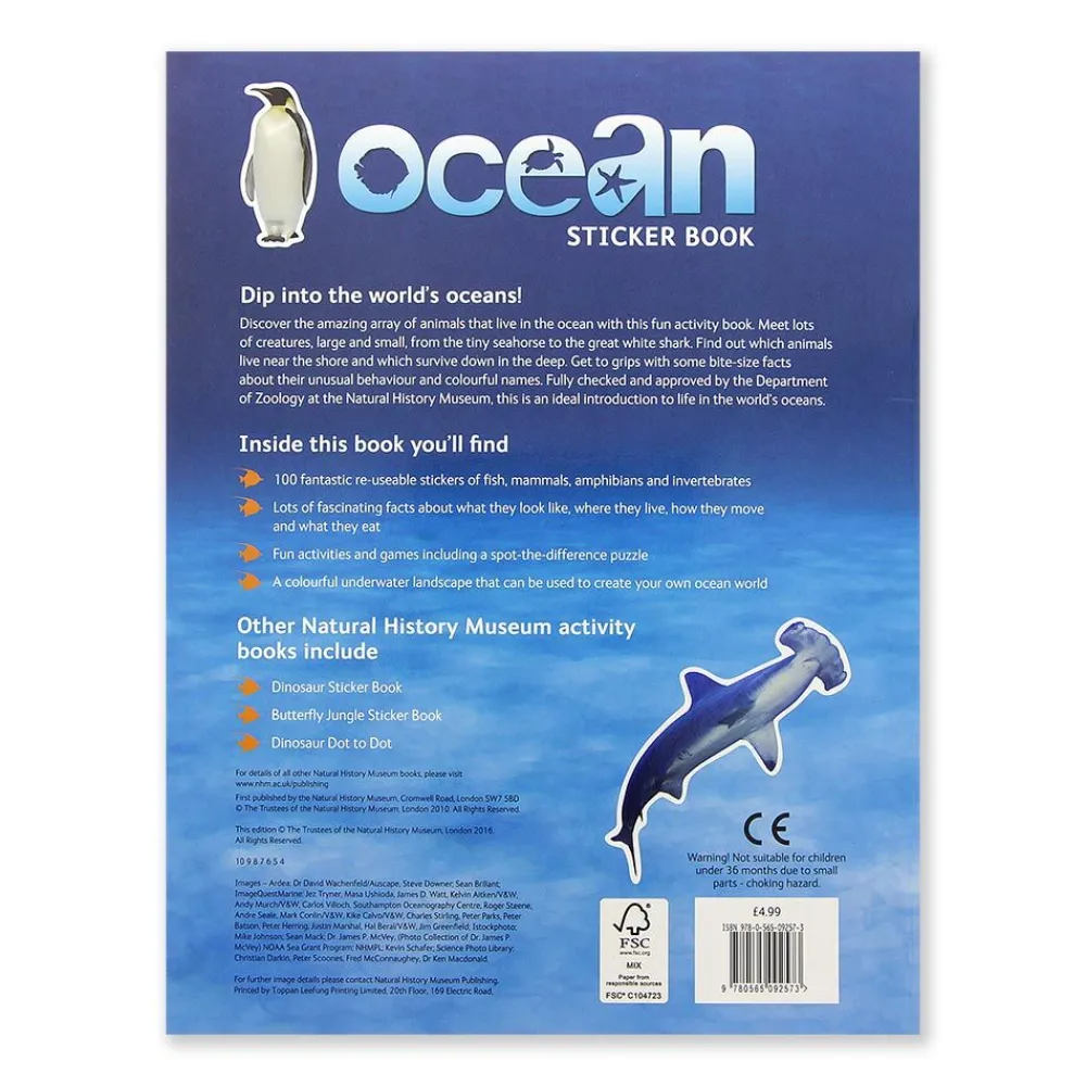 NHM Shop Ocean Sticker Book*Kids Activity Books For Kids